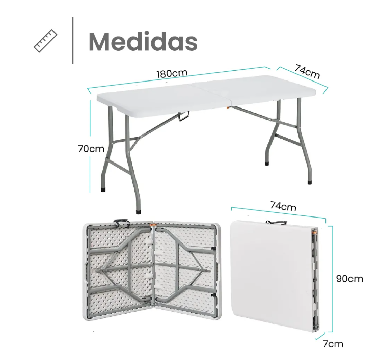 Mesa Plegable FoldEase 180 cm - detalle 7